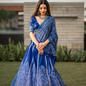 dancing through the nine nights of navratri in our gorgeous vaishali silk chaniya choli will make you feel like you're wearing art.