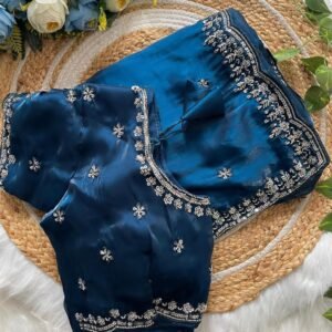 pure soft zimmy choo silk fabric in beautiful real cut dana c pallu handwork & sequence work in saree with beautiful cut work border