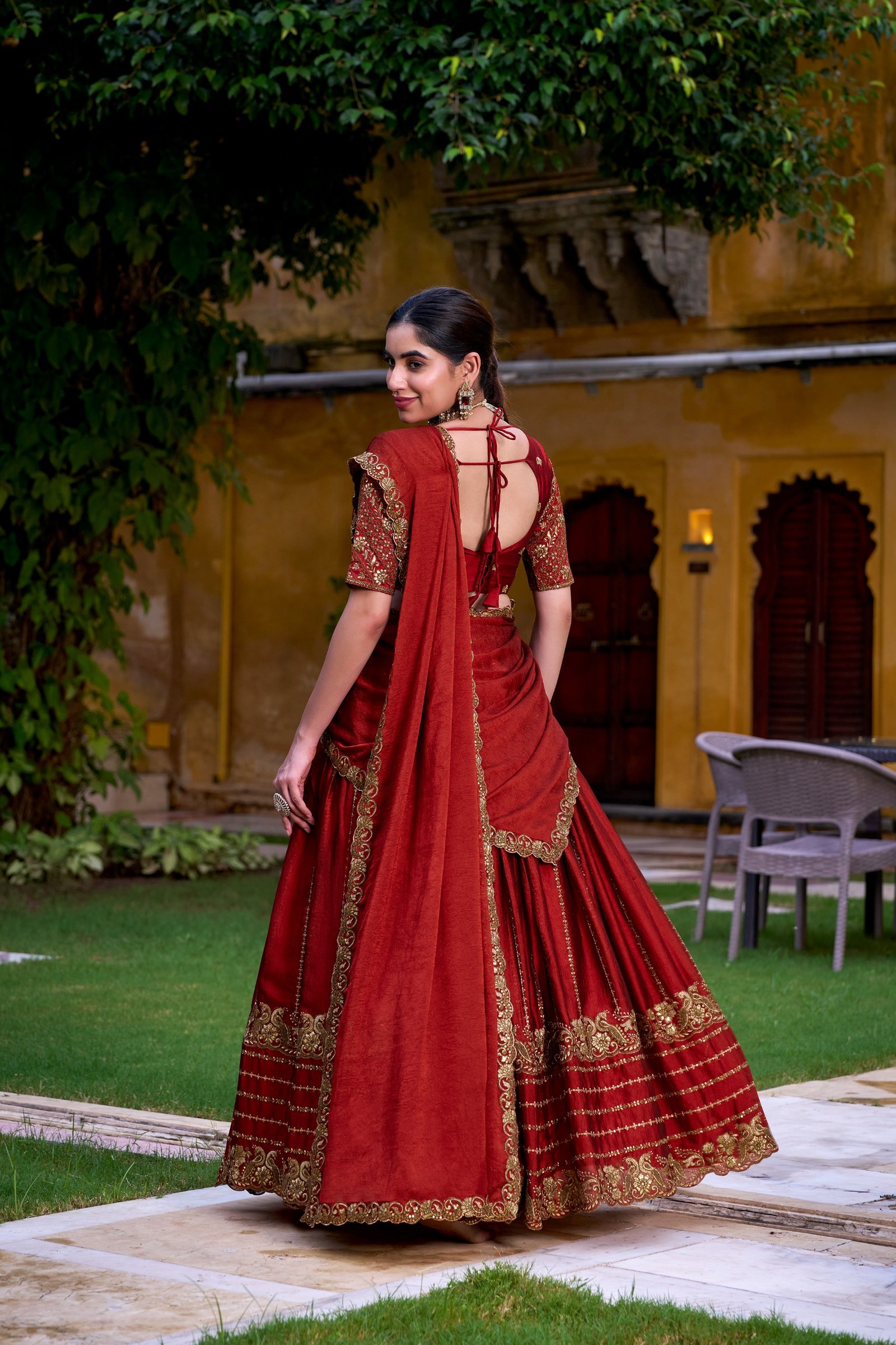 maroon lehenga choli crafted in rangoli silk with intricate embroidery and sequins maroon lehenga choli crafted in rangoli silk with intricate embroidery and sequins