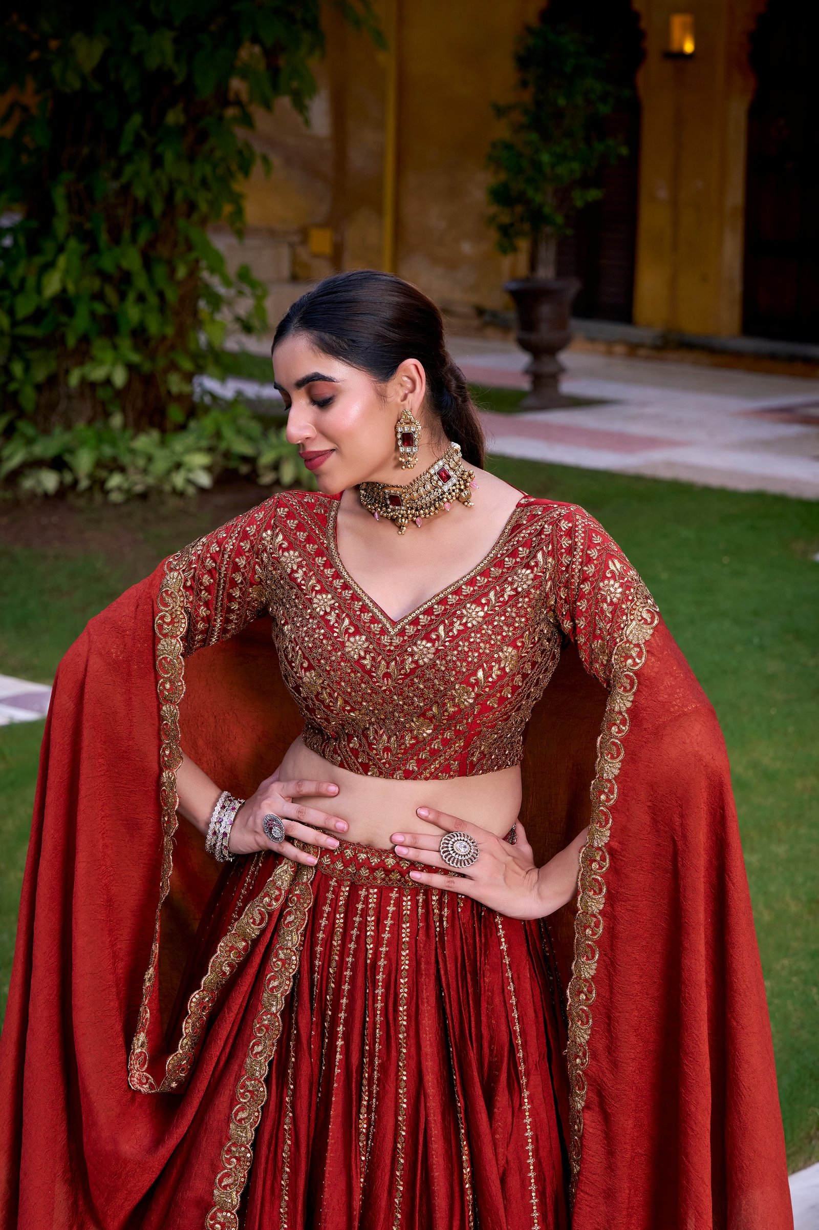 maroon lehenga choli crafted in rangoli silk with intricate embroidery and sequins maroon lehenga choli crafted in rangoli silk with intricate embroidery and sequins