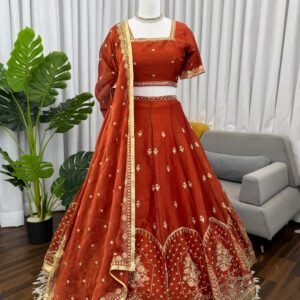 lehenga krishma silk work thread with sequnce