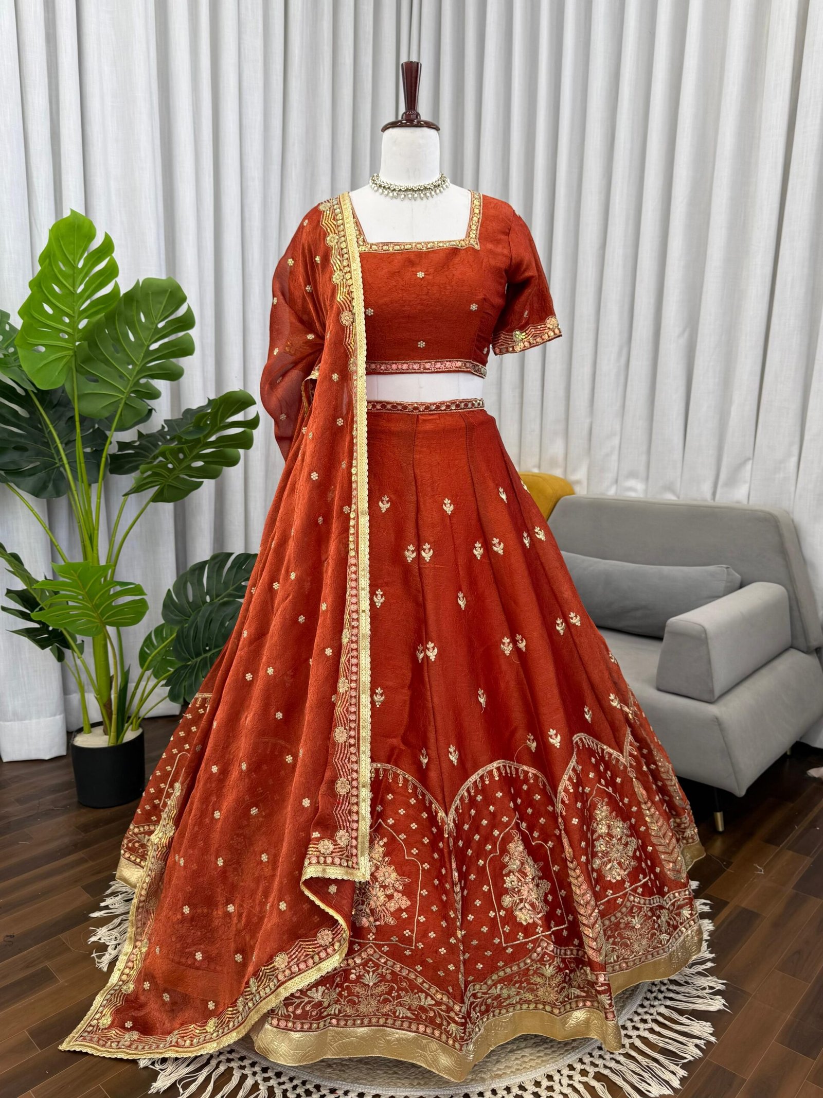 lehenga krishma silk work thread with sequnce lehenga krishma silk work thread with sequnce