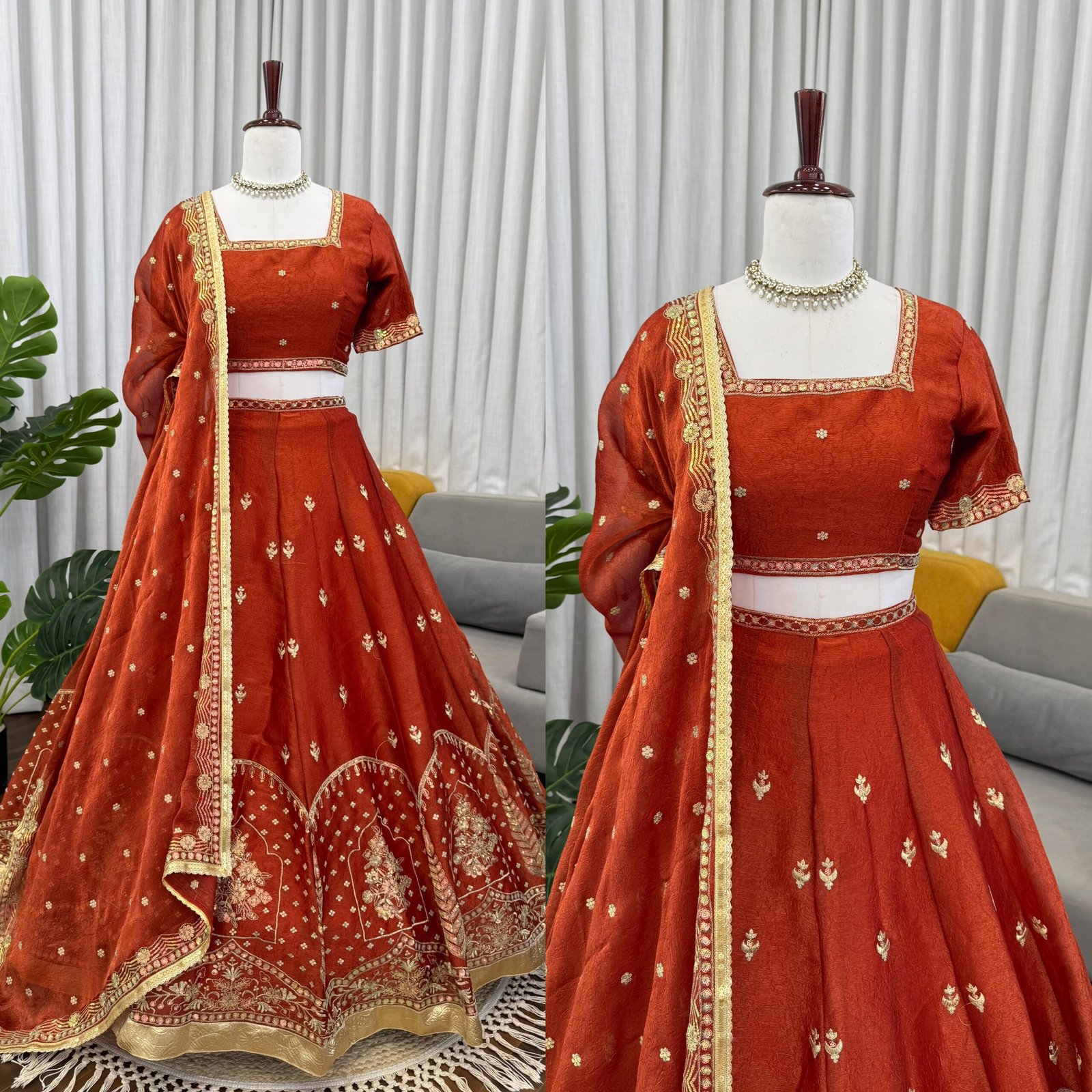 lehenga krishma silk work thread with sequnce lehenga krishma silk work thread with sequnce
