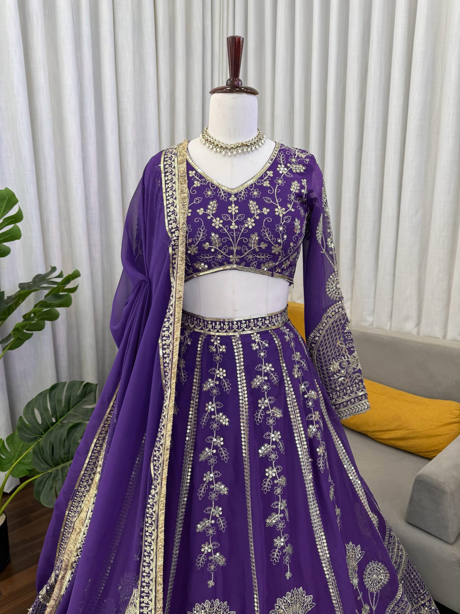premium designer foux georgette thread with sequence lehenga premium designer foux georgette thread with sequence lehenga