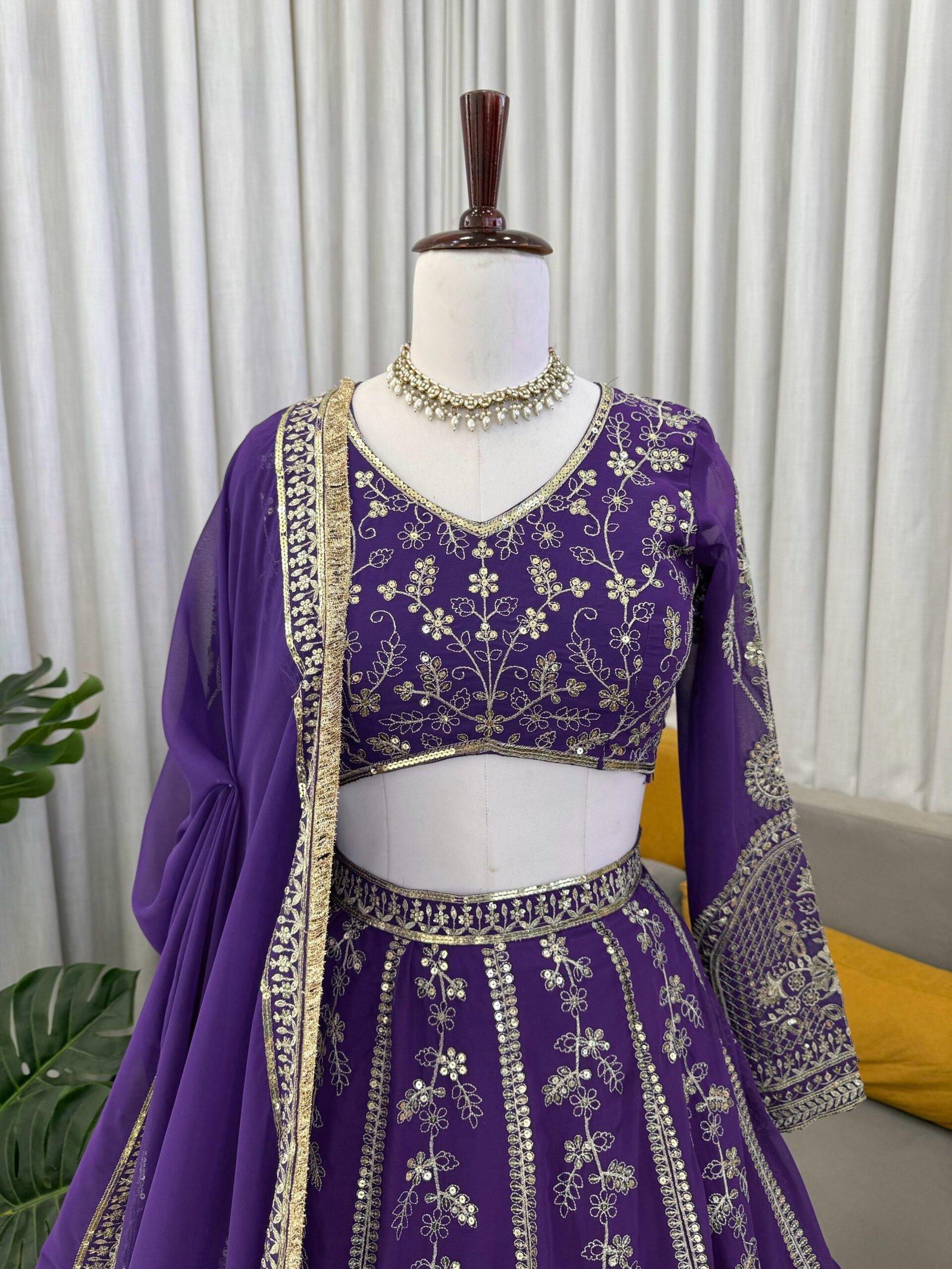 premium designer foux georgette thread with sequence lehenga premium designer foux georgette thread with sequence lehenga