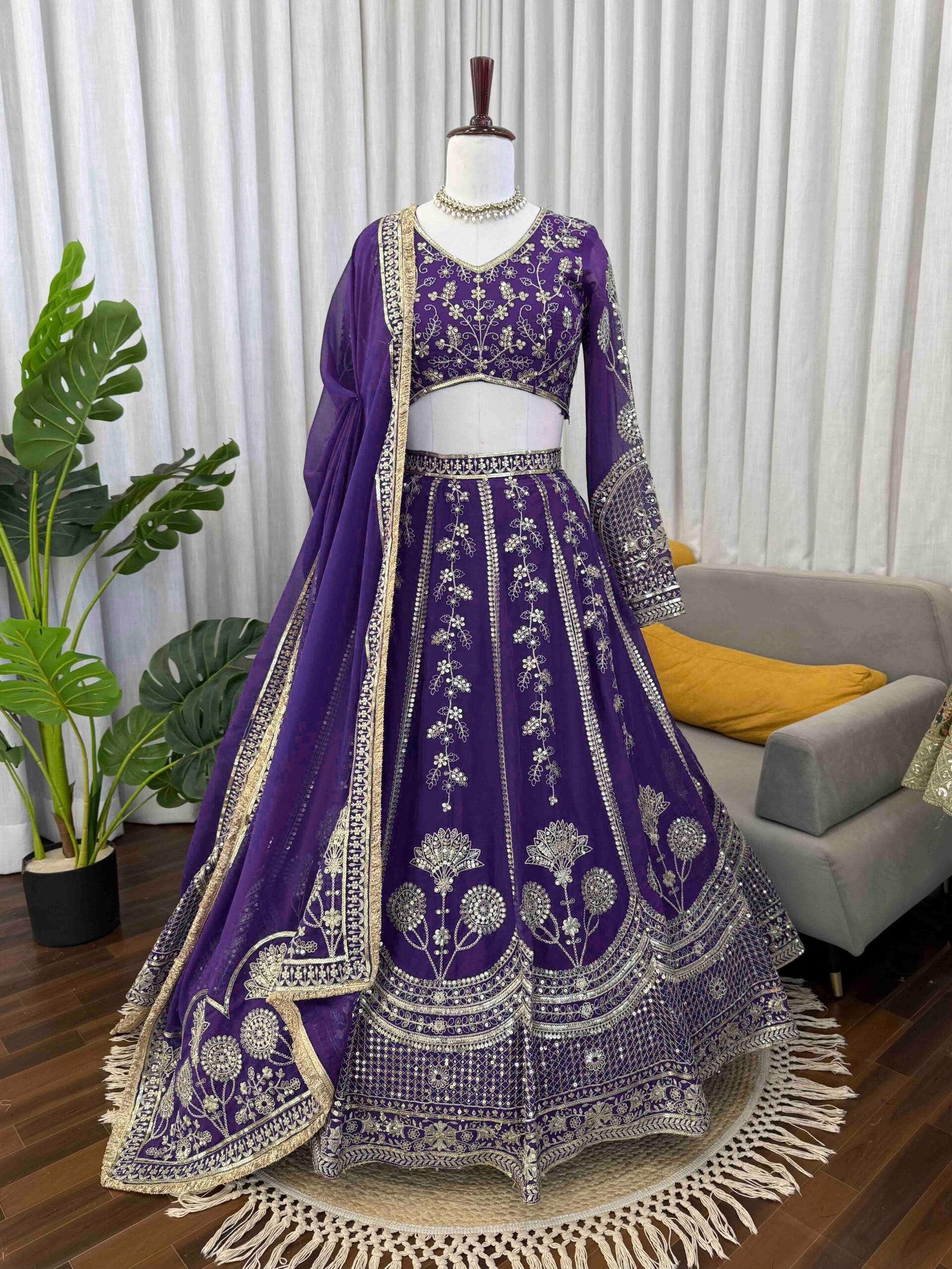 premium designer foux georgette thread with sequence lehenga premium designer foux georgette thread with sequence lehenga