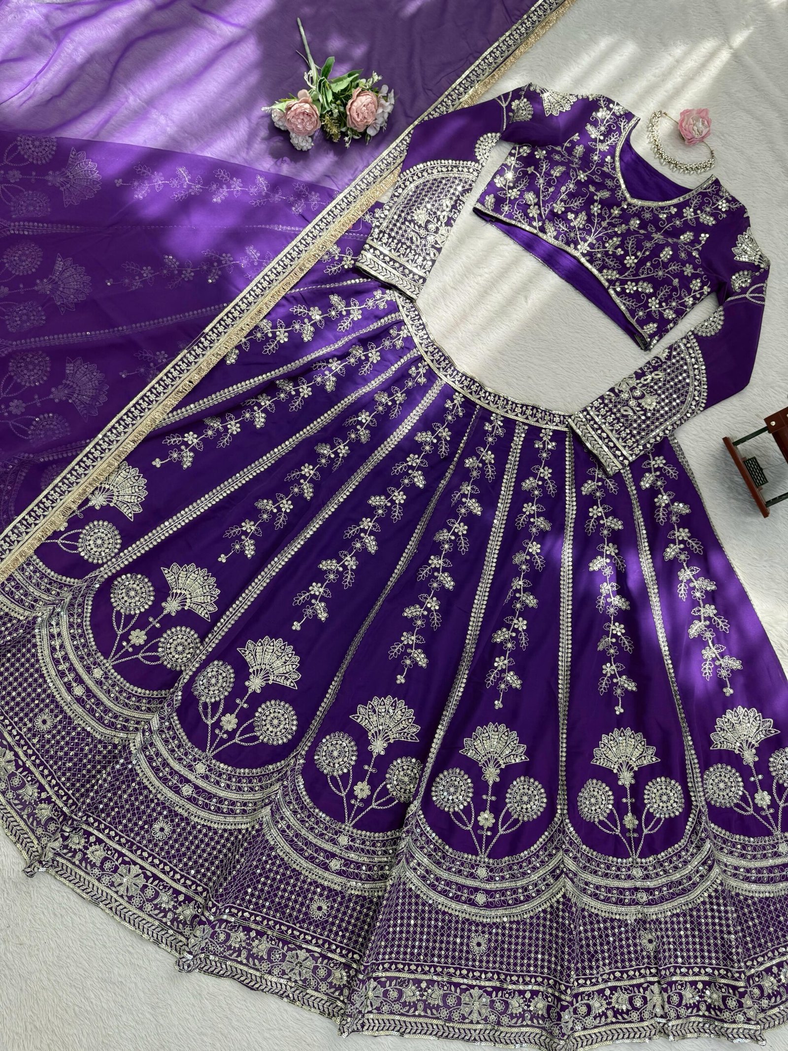 premium designer foux georgette thread with sequence lehenga premium designer foux georgette thread with sequence lehenga