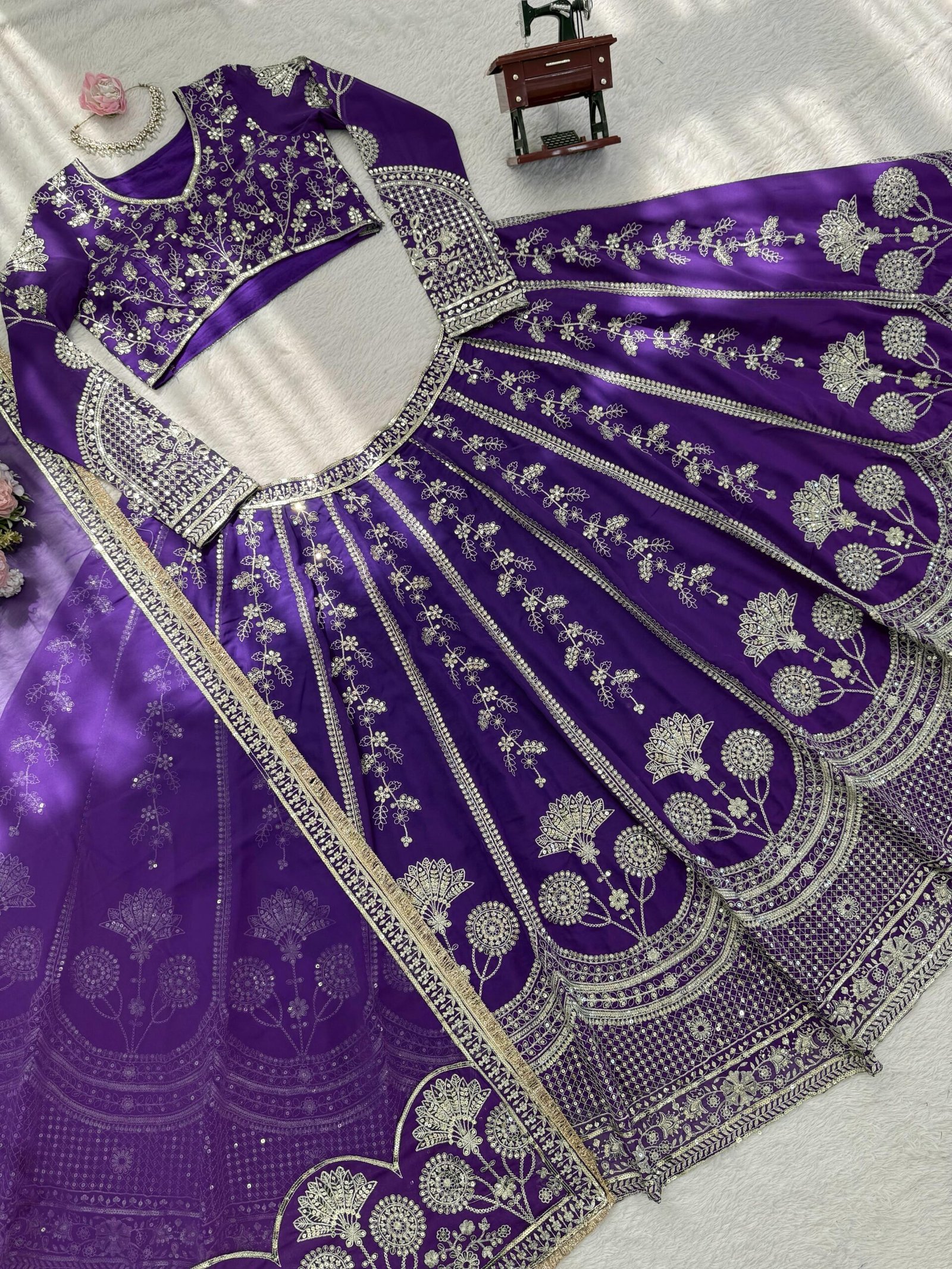 premium designer foux georgette thread with sequence lehenga premium designer foux georgette thread with sequence lehenga