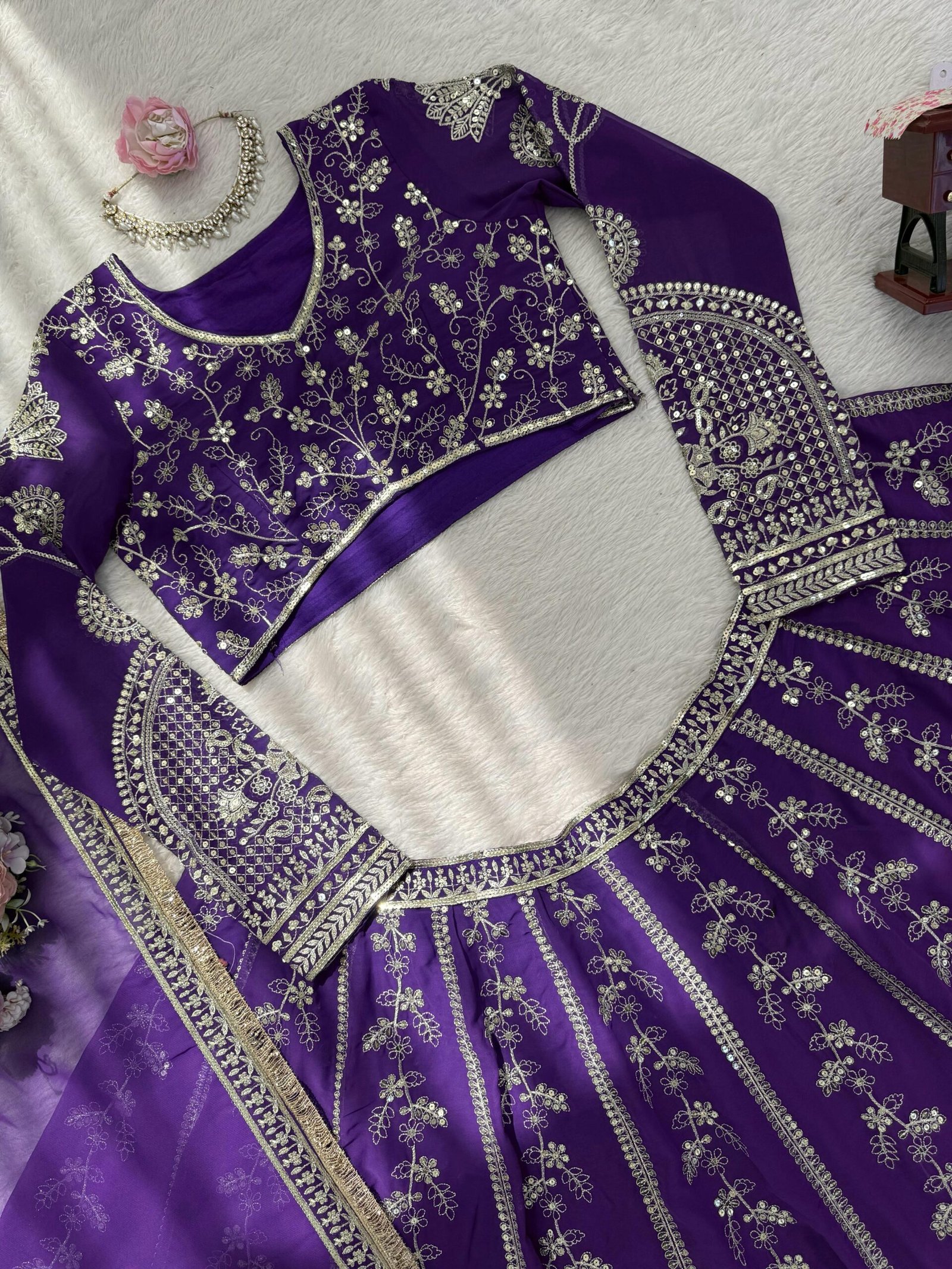 premium designer foux georgette thread with sequence lehenga premium designer foux georgette thread with sequence lehenga