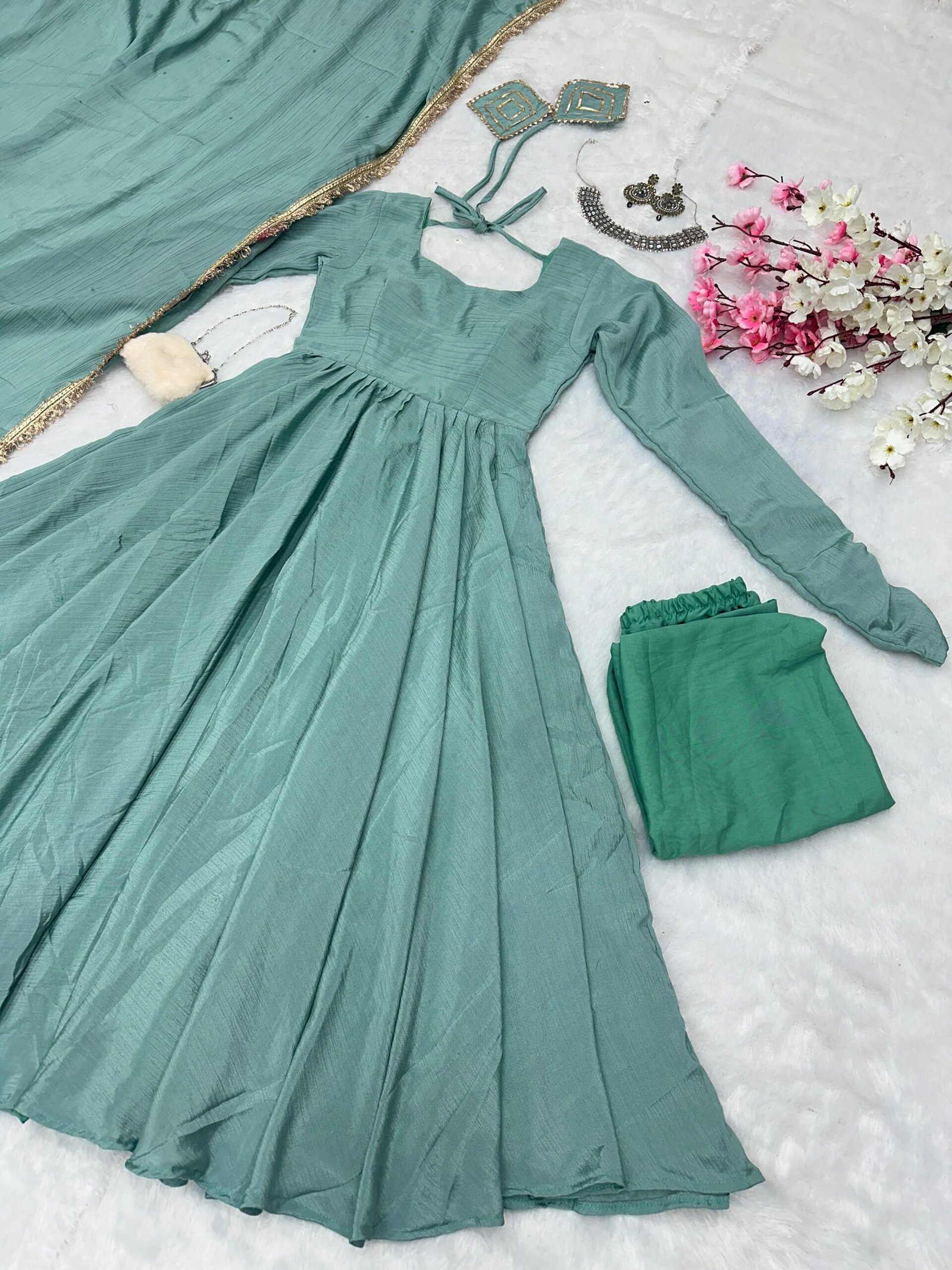 anarkali chinnon silk anarkali fully stitched anarkali chinnon silk anarkali fully stitched