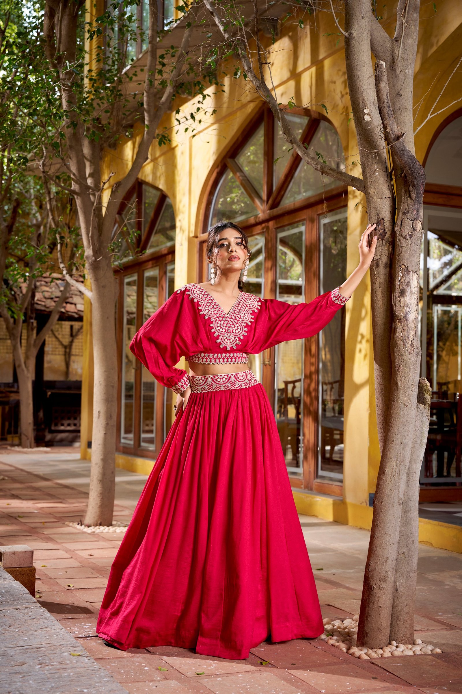 vichitra silk co ord set lehenga offers a timeless ethnic look. vichitra silk co ord set lehenga offers a timeless ethnic look.