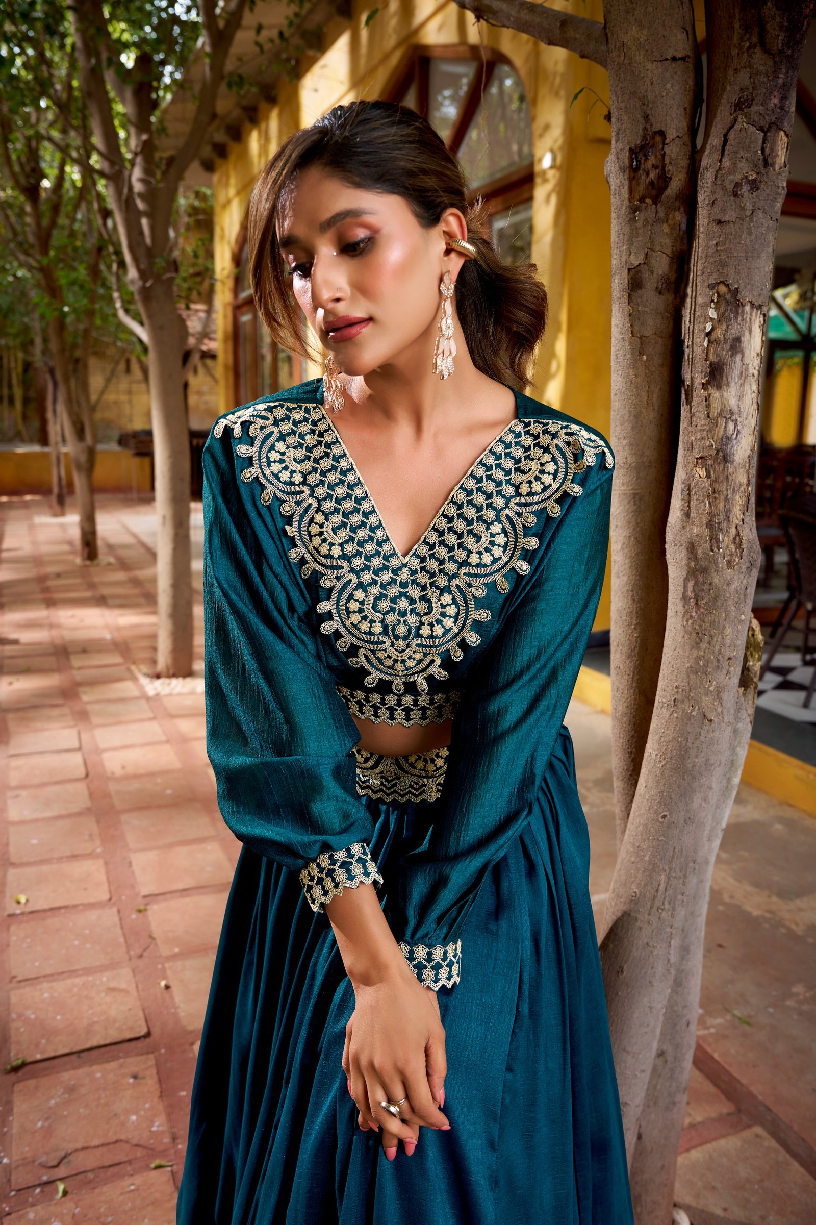 vichitra silk co ord set lehenga offers a timeless ethnic look. vichitra silk co ord set lehenga offers a timeless ethnic look.