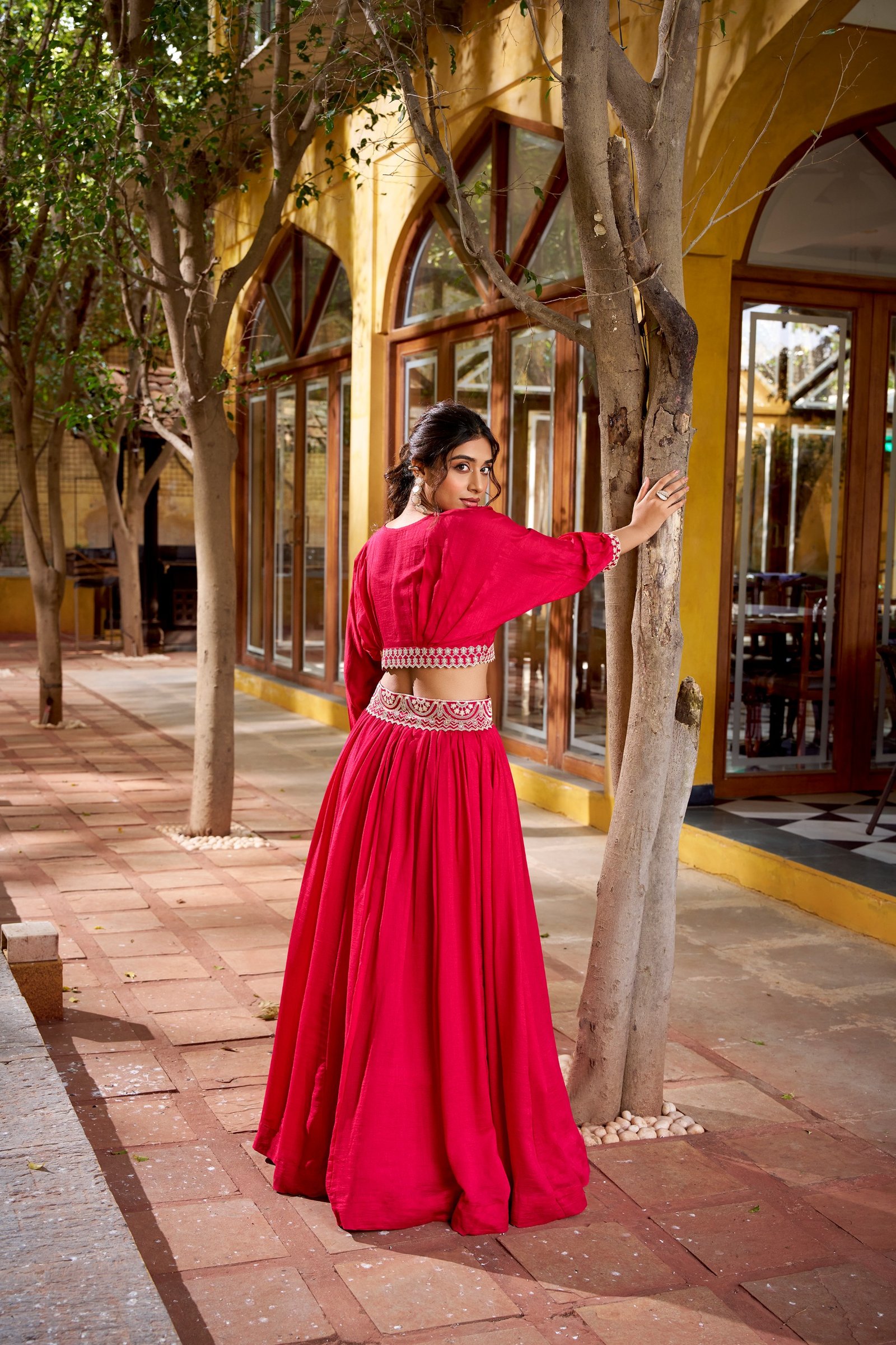 vichitra silk co ord set lehenga offers a timeless ethnic look. vichitra silk co ord set lehenga offers a timeless ethnic look.