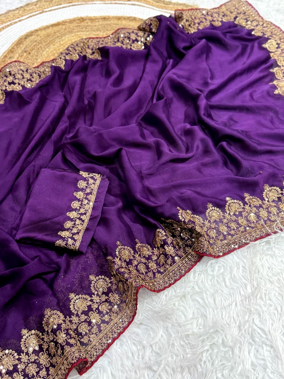 elegant soft rangoli silk saree with beautiful sequence & zari embroidery work elegant soft rangoli silk saree with beautiful sequence & zari embroidery work