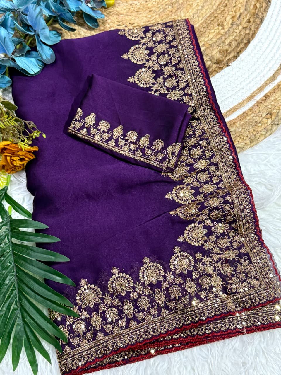 elegant soft rangoli silk saree with beautiful sequence & zari embroidery work elegant soft rangoli silk saree with beautiful sequence & zari embroidery work