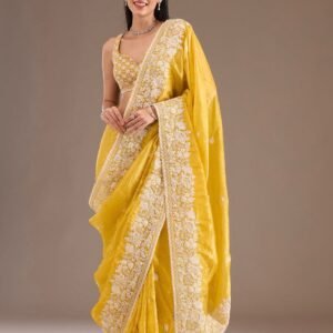 saree work : heavy embroidery codding & sequins work with fancy cutwork border