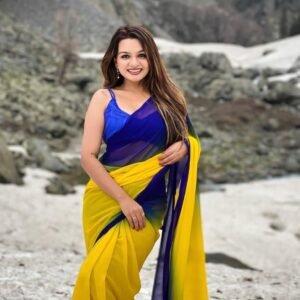 new wedding wear fancy saree with real model shoot