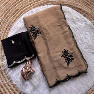 Rangoli silk Multi Sequence Embroidery Work Saree