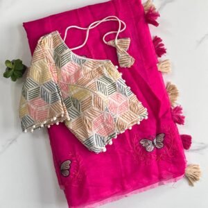 chanderi silk fabric saree