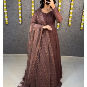 new launching festival special gown dupatta