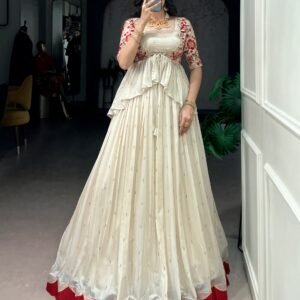 A perfect blend of elegance and modern charm, this peplum choli adds a graceful flow to your festive style