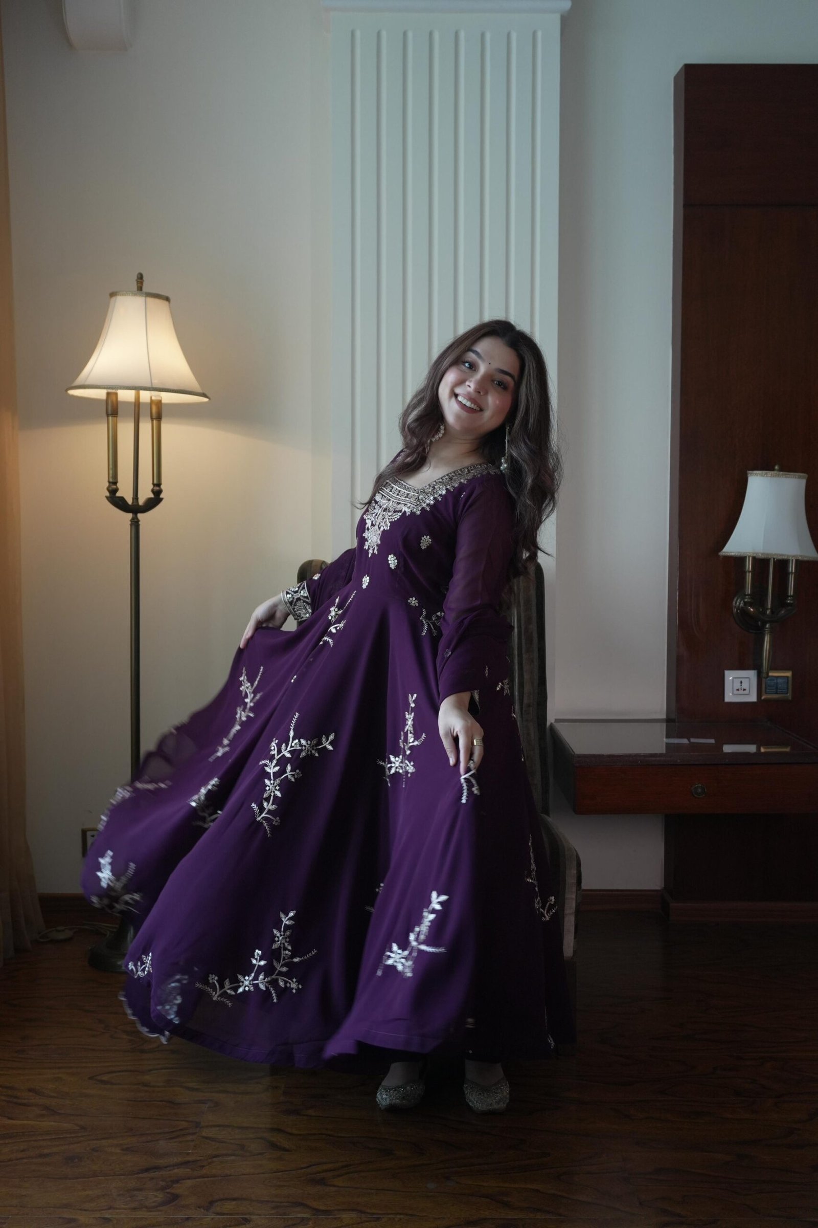 real modling of gown pant pair real modling of gown pant pair