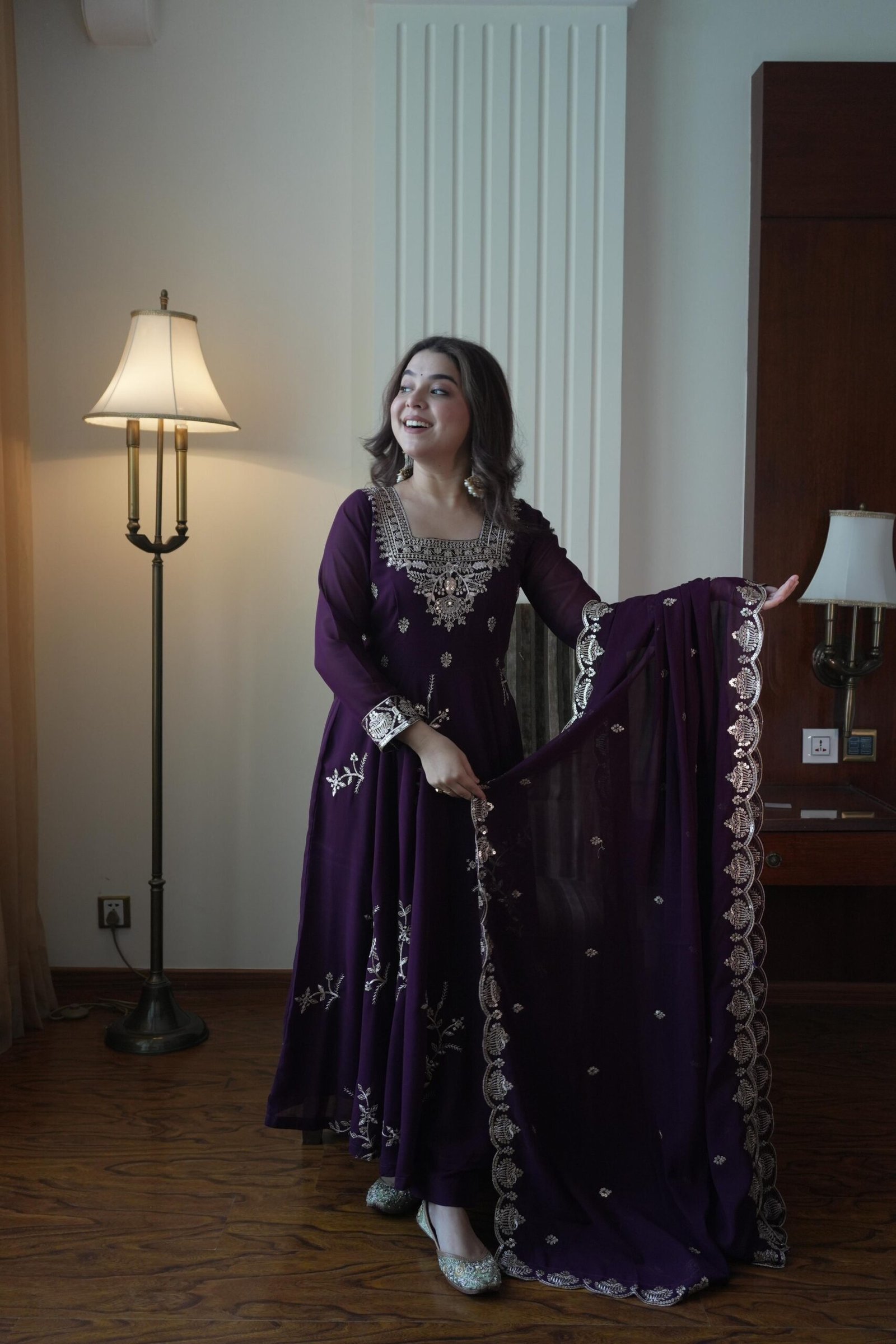 real modling of gown pant pair real modling of gown pant pair