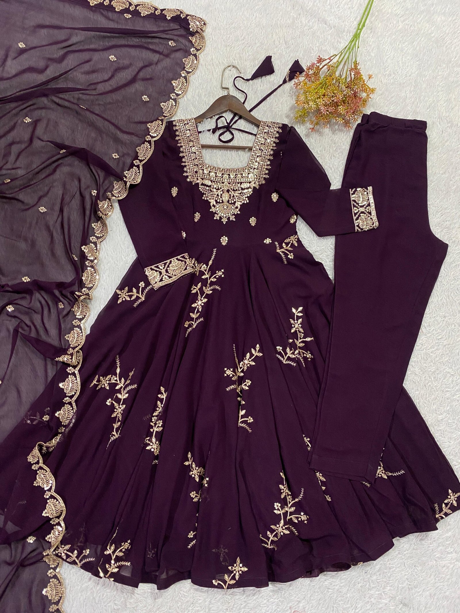 real modling of gown pant pair real modling of gown pant pair