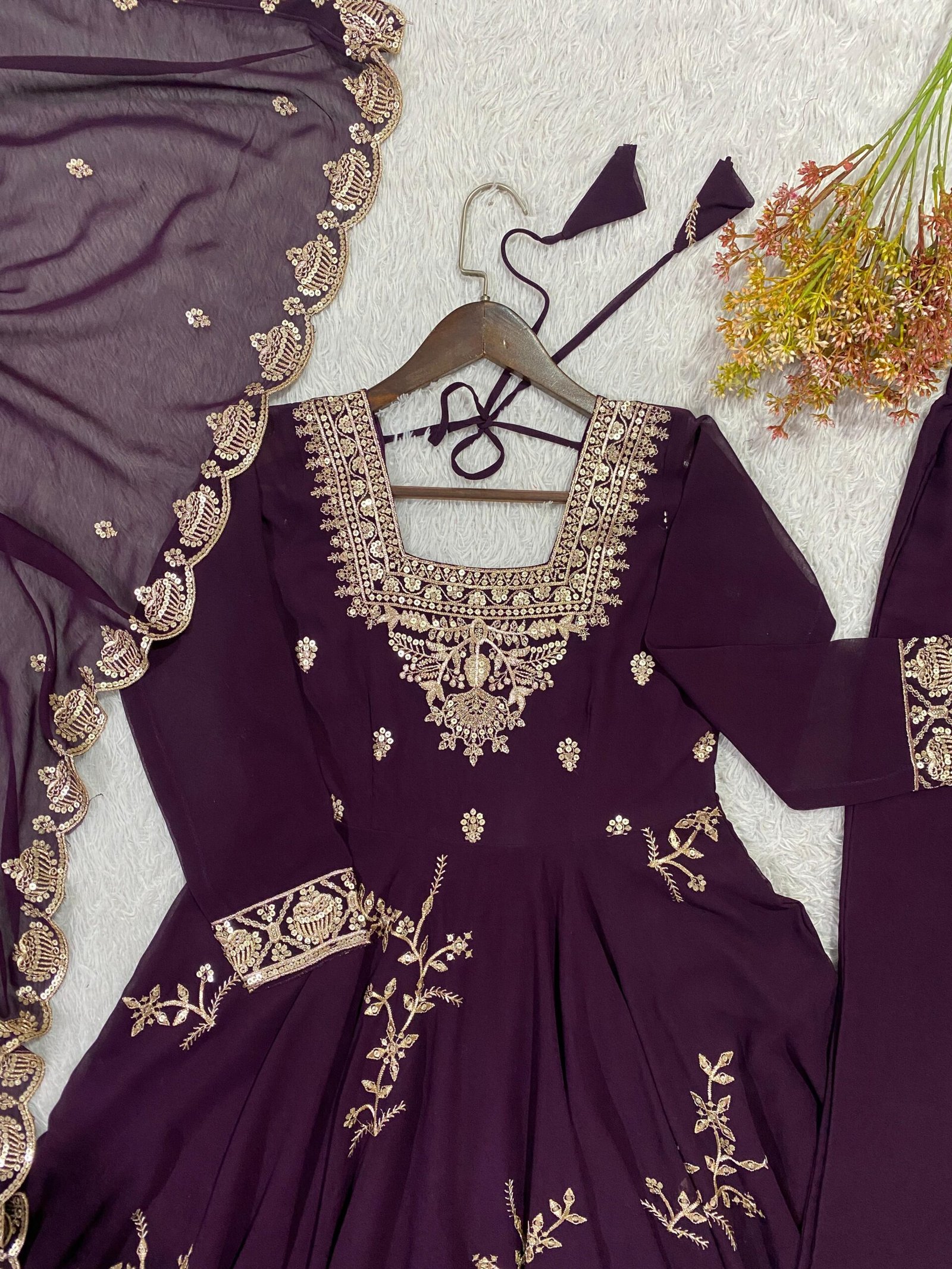 real modling of gown pant pair real modling of gown pant pair