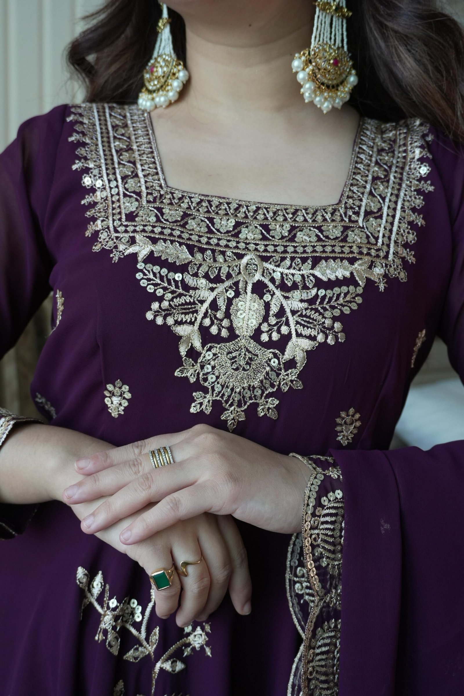 real modling of gown pant pair real modling of gown pant pair
