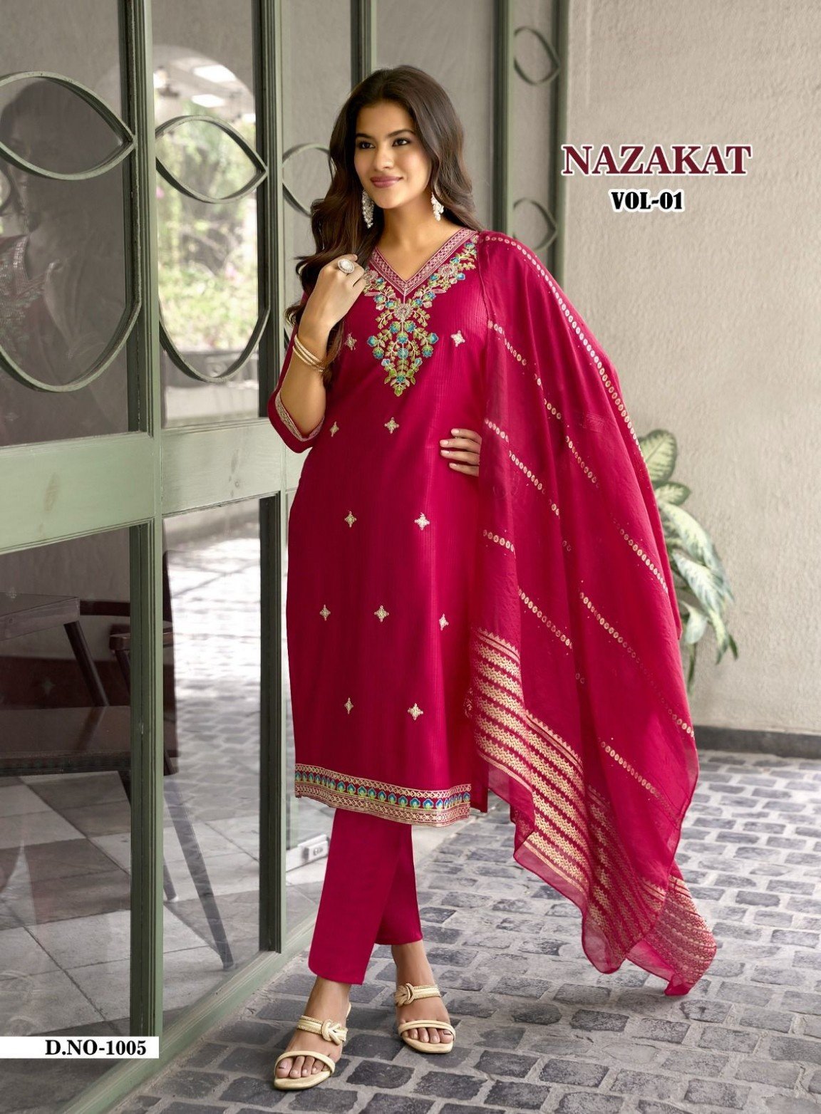 STRAIGHT TOP WITH PANT & DUPATTA - Image 3
