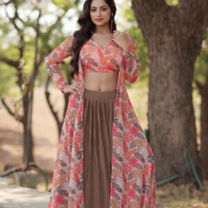 lehenga choli and shrug