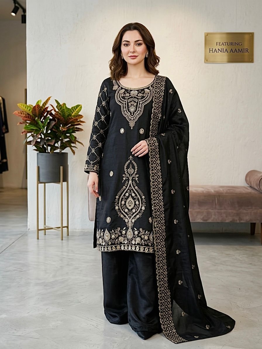 new designer party wear look top plazzo and dupatta with heavy embroidery beads work new designer party wear look top plazzo and dupatta with heavy embroidery beads work