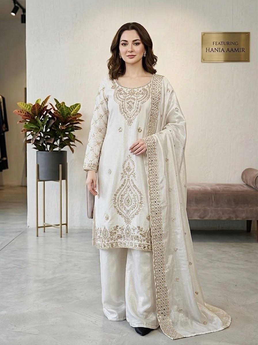 new designer party wear look top plazzo and dupatta with heavy embroidery beads work new designer party wear look top plazzo and dupatta with heavy embroidery beads work
