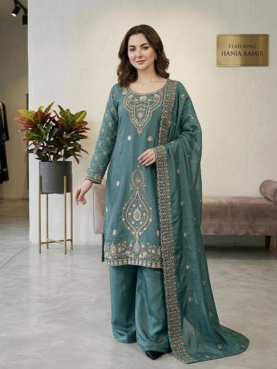 new designer party wear look top plazzo and dupatta with heavy embroidery beads work new designer party wear look top plazzo and dupatta with heavy embroidery beads work