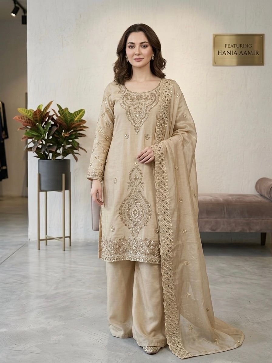 new designer party wear look top plazzo and dupatta with heavy embroidery beads work new designer party wear look top plazzo and dupatta with heavy embroidery beads work