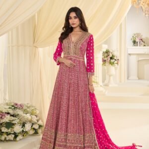 designer maharani anarkali gown heavy real georgette with embroidery sequence work