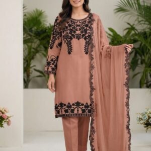ur sequence embroidery worked top, pant with dupatta