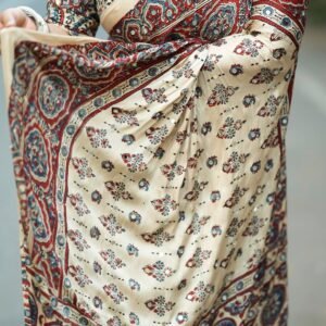 top hot trending ajarakh print saree
