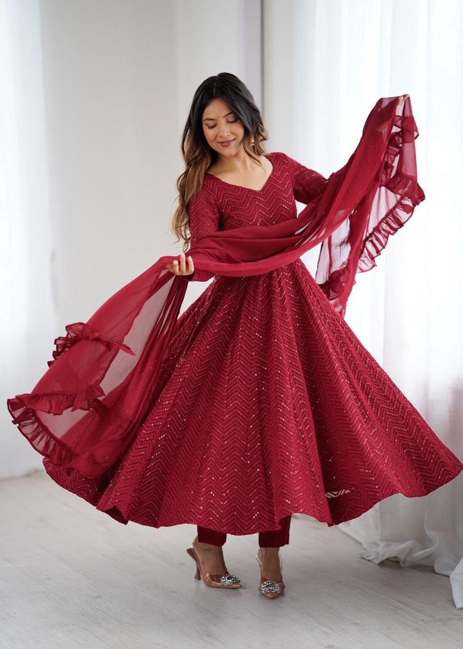 anarkali suit set for the upcoming festivities and wedding season anarkali suit set for the upcoming festivities and wedding season