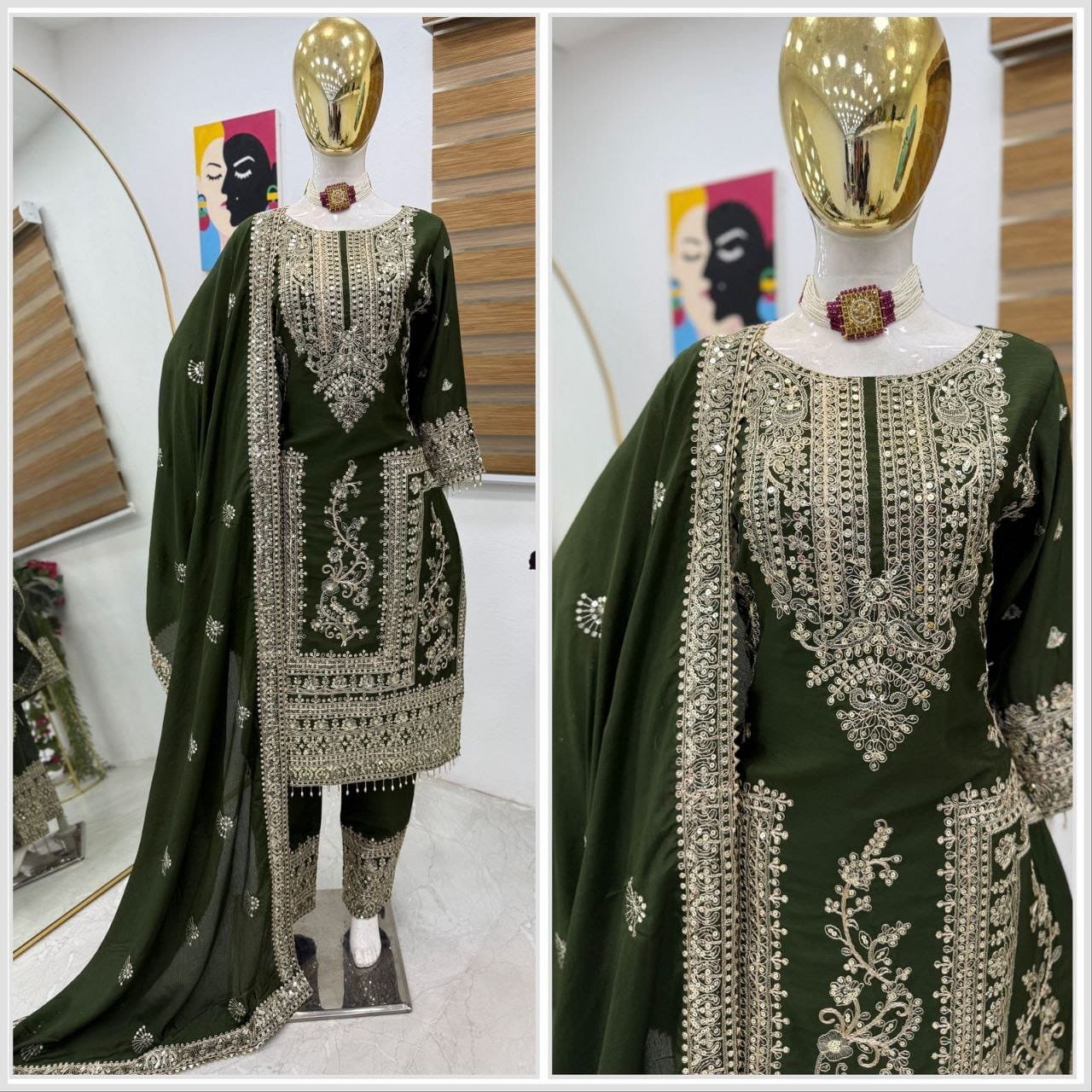 series new designer party top pent & dupatta set series new designer party top pent & dupatta set