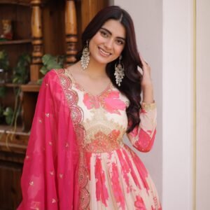 premium readymade gown with dupatta set