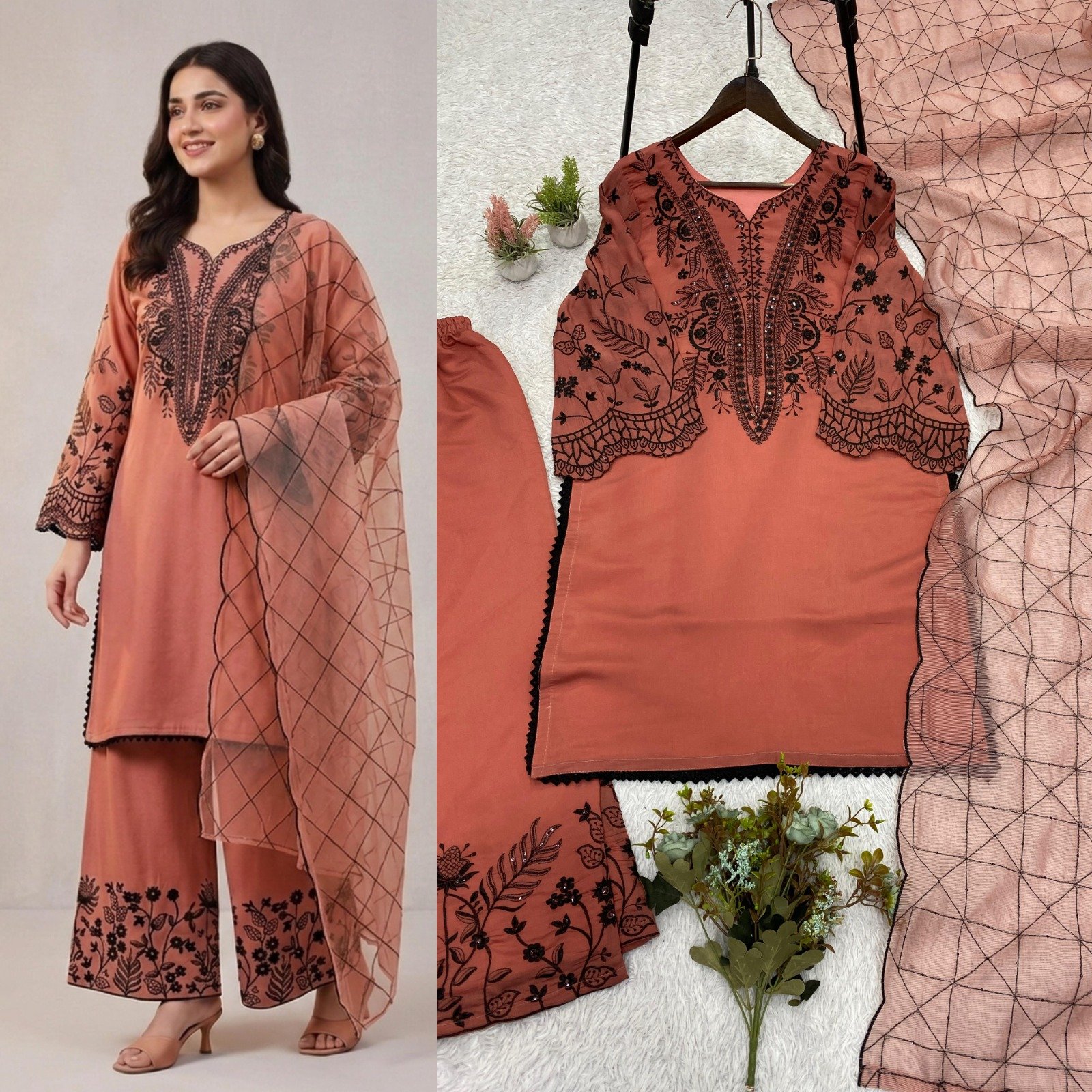 top palazzo and duppata set top palazzo and duppata set