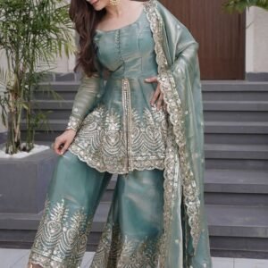 women fandy sharara dupatta set firozi koyal suit