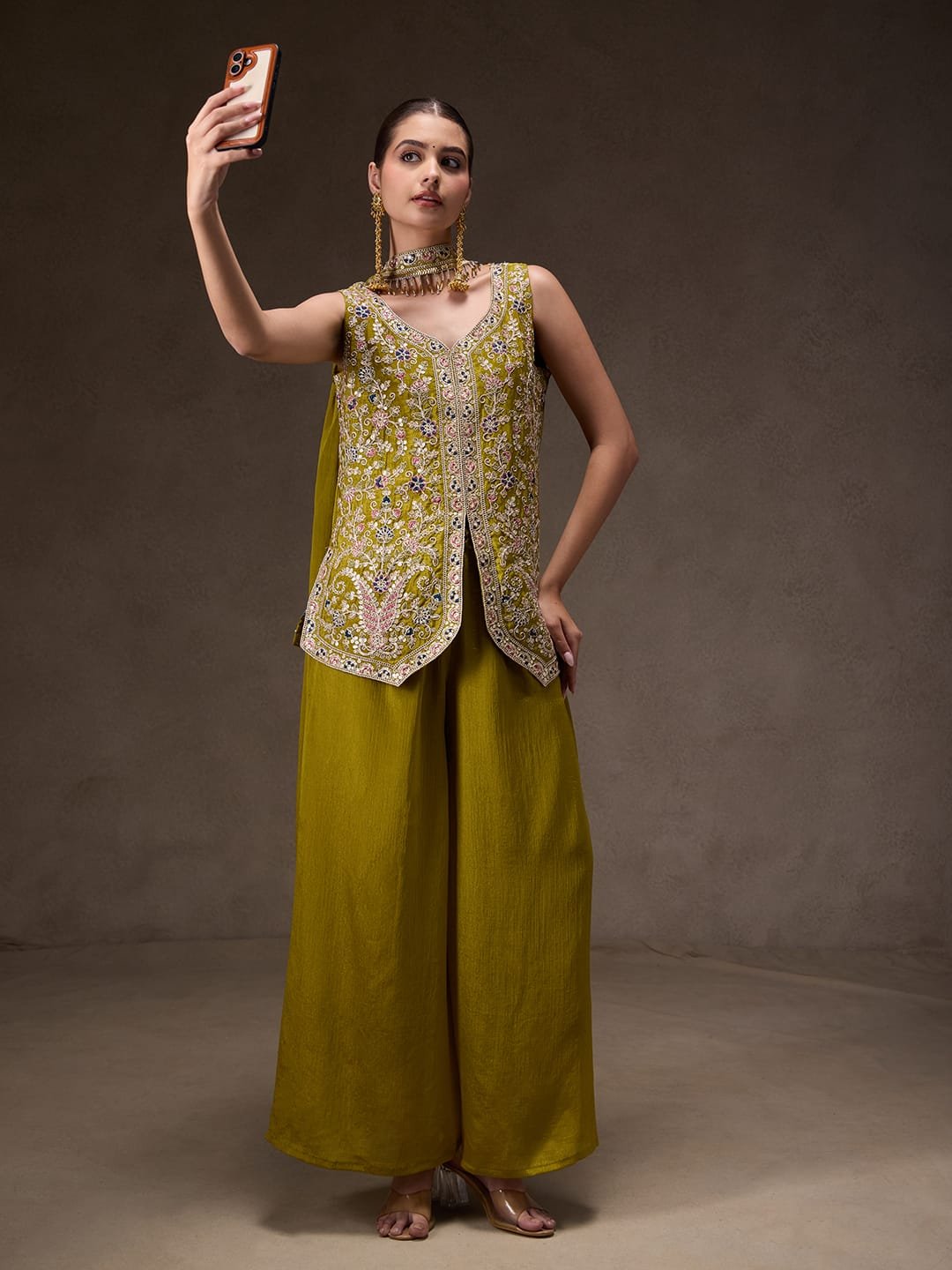 women's pure viscose chinon kurta sharara set's with dupatta women's pure viscose chinon kurta sharara set's with dupatta