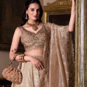 wedding collection gold crush sequins and thread embroidery work