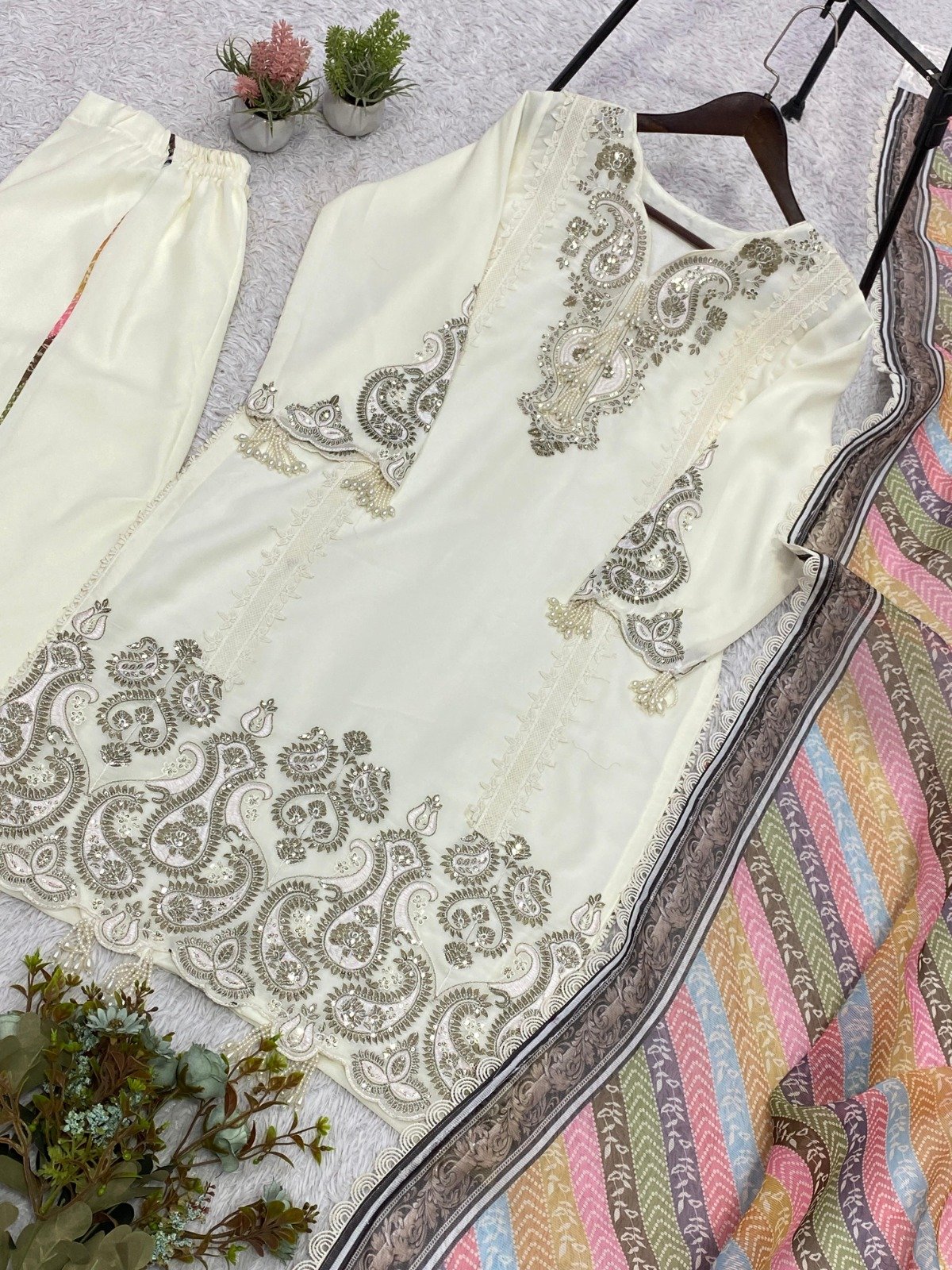 wear our beautiful sequence embroidered top , plazzo with dupatta wear our beautiful sequence embroidered top , plazzo with dupatta