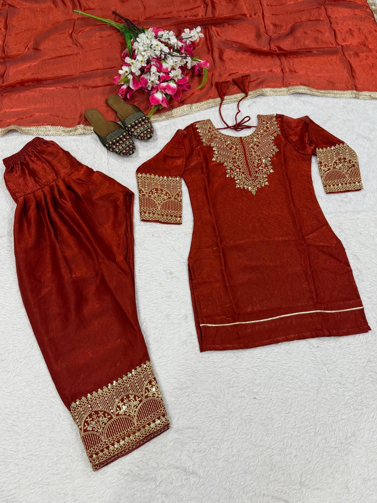 new designer party wear look top with farsi salwar new designer party wear look top with farsi salwar