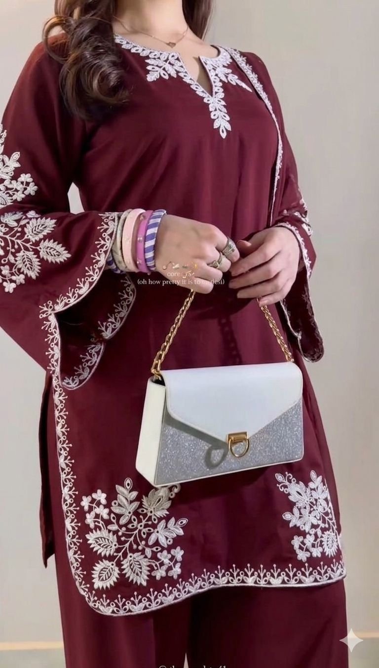 new designer party wear look top with farshi salwar suit heavy roman cotton material with embroidery work new designer party wear look top with farshi salwar suit heavy roman cotton material with embroidery work