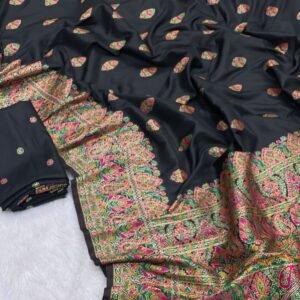 premium pashmina silk kasab zari & multicolor reshma weaving saree